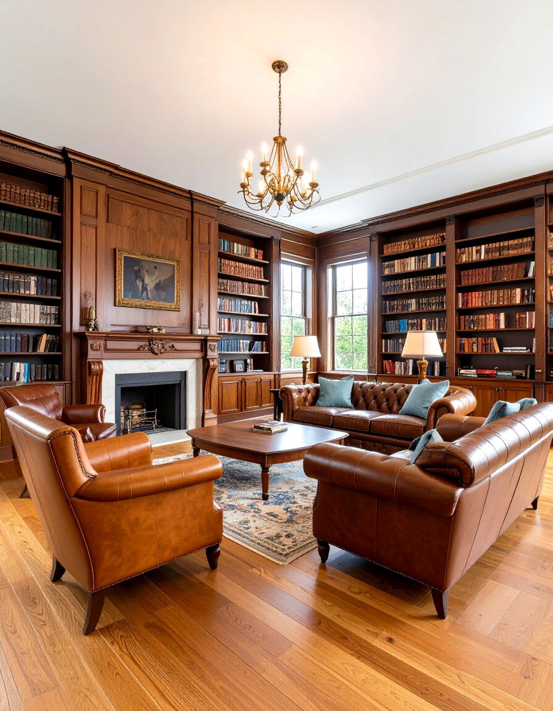 Large Living Room Traditional Library Gentlemans Club - 20 Large Living Room Ideas