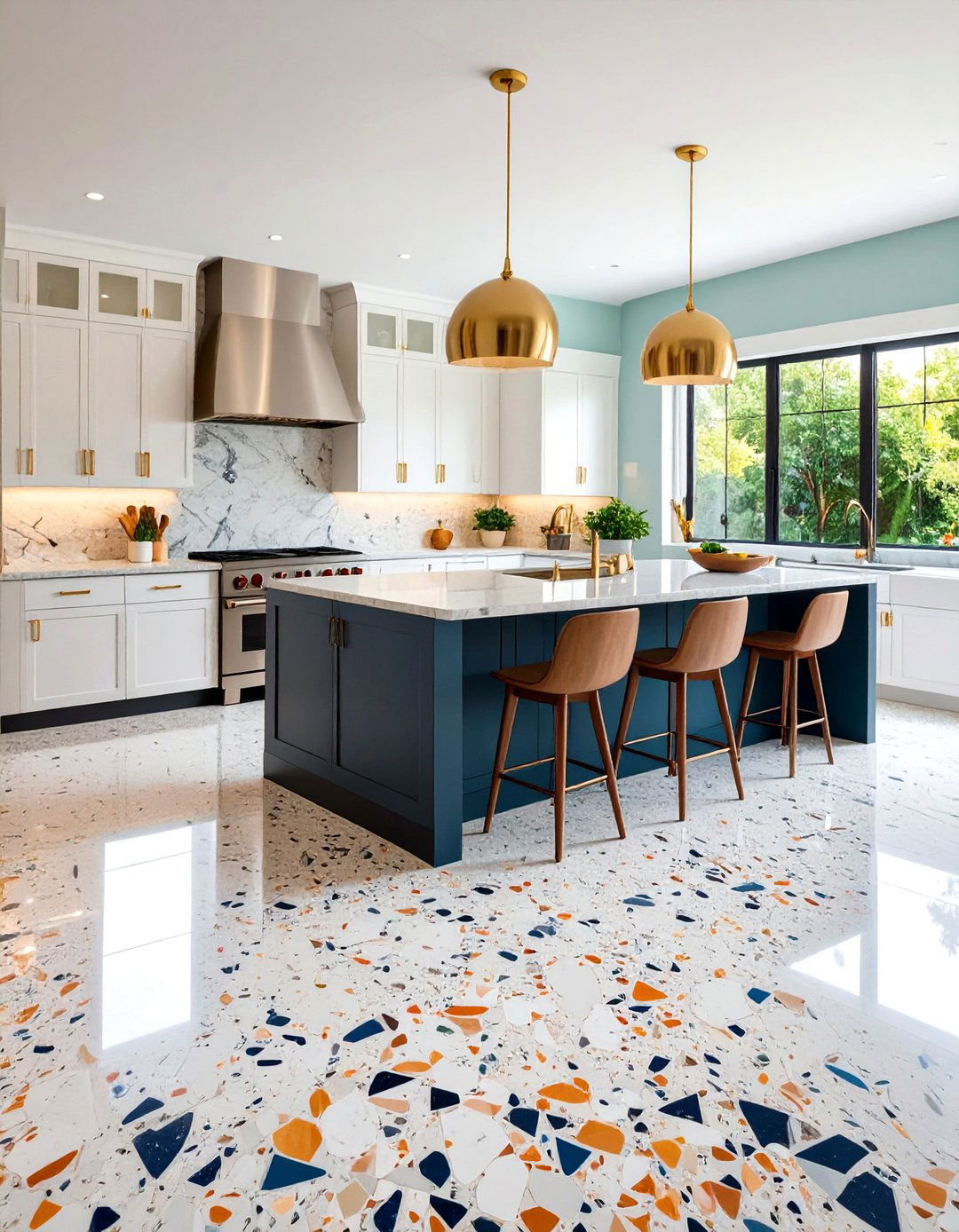 Large Scale Aggregate Terrazzo - 20 Terrazzo Kitchen Floor Ideas