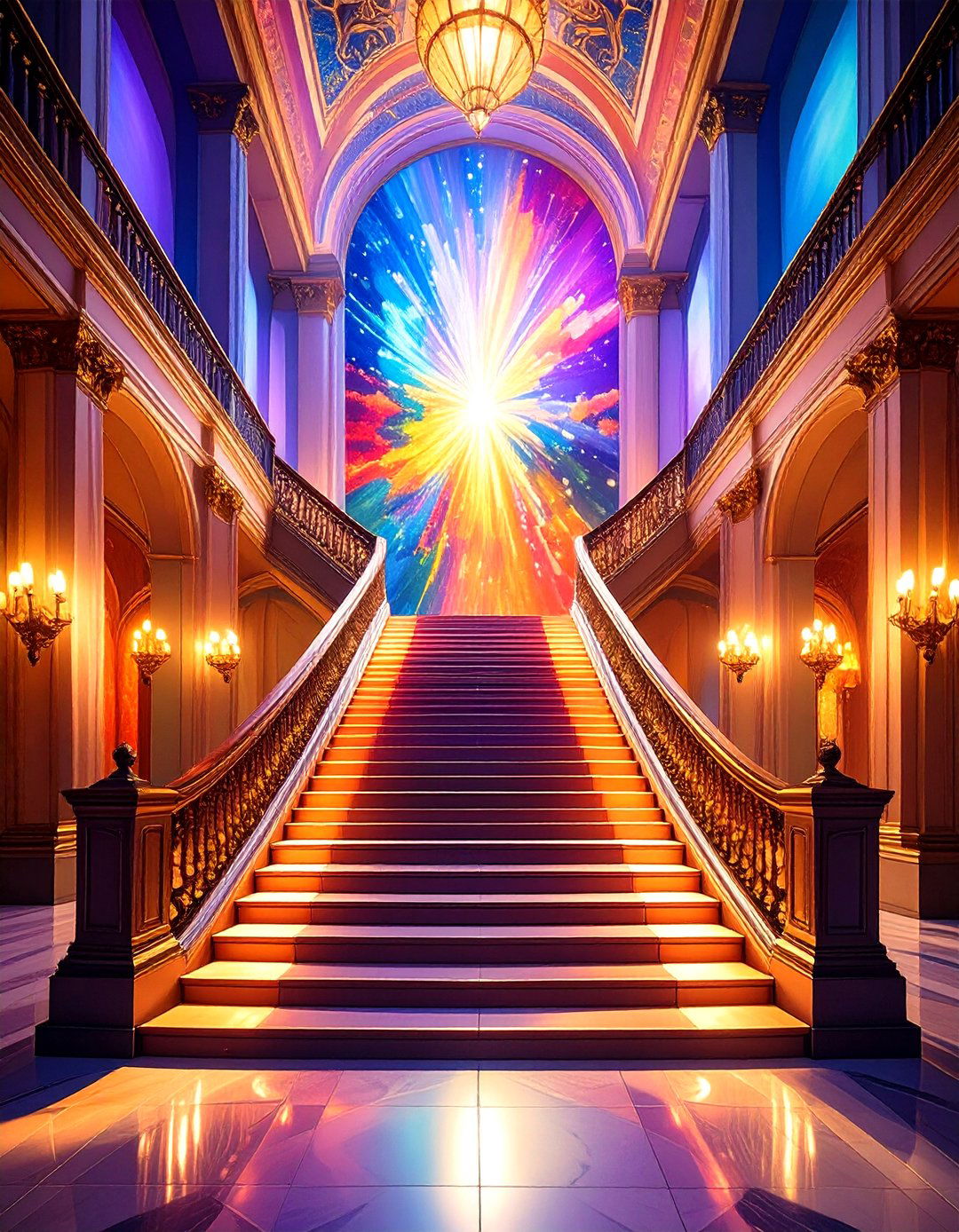 Large Scale Artwork Anchors a Grand Foyer - 20 Foyer Decor Ideas