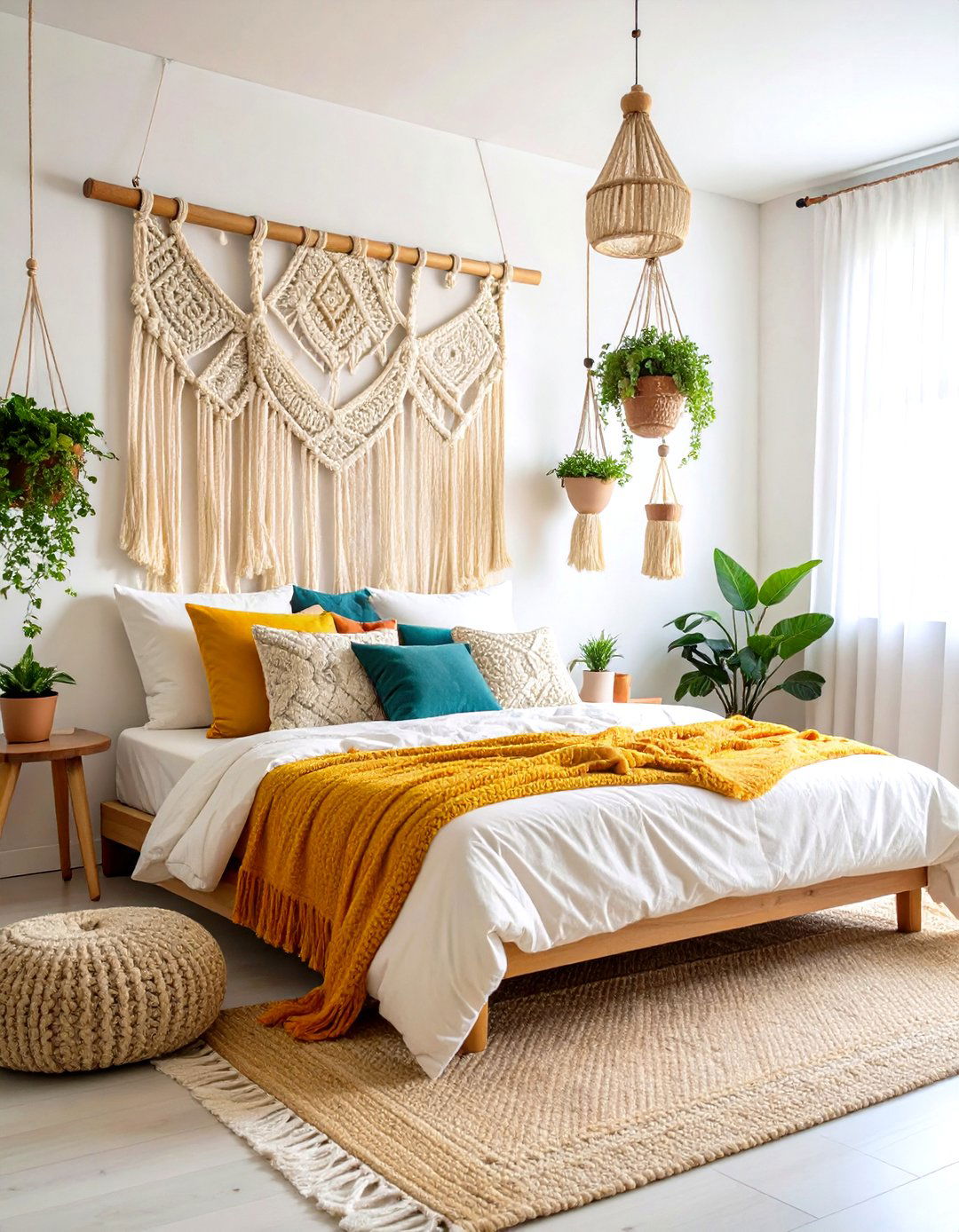 Large Wall Decor Macrame Textile Art Installation - 20 Large Wall Decor Ideas