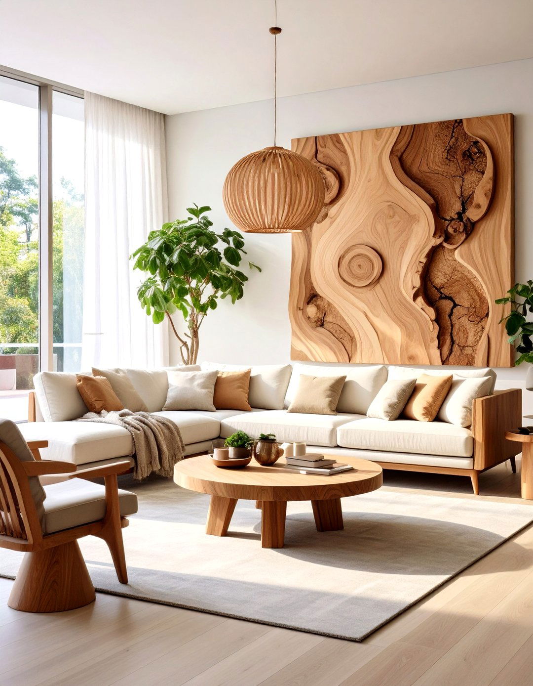 Large Wall Decor Sculptural Wood Art Installation - 20 Large Wall Decor Ideas