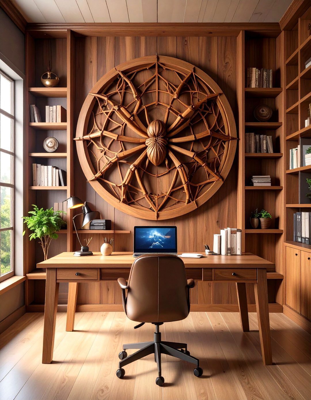 Laser Cut Wooden Spider Emblem Decor - 20 Spiderman Room Decor Ideas