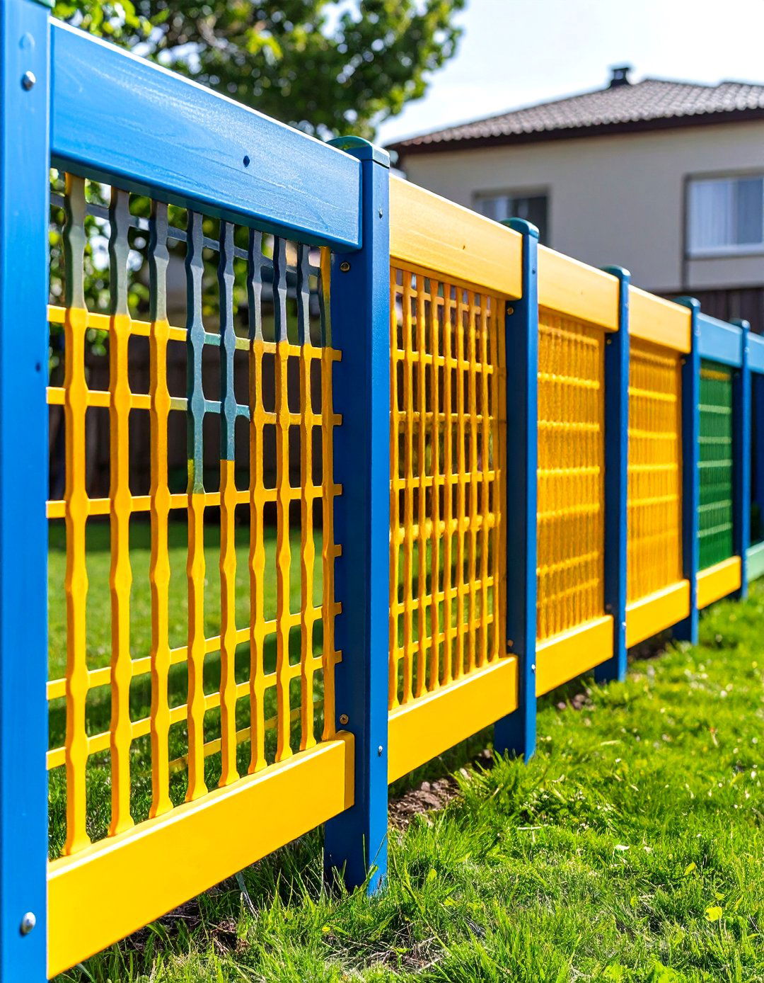 Lattice Fence Entertainment Area with Lighting Integration - 20 Lattice Fence Ideas