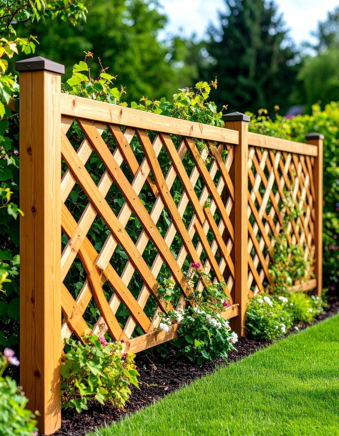 Lattice Panel Privacy Fence Ideas - 20 Cheap Privacy Fence Ideas