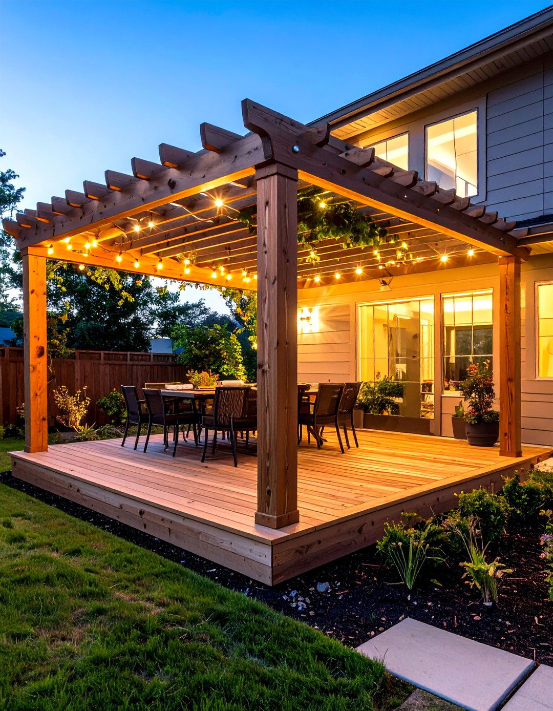 Lattice Privacy Screen Pergola - 20 Front Porch Pergola Ideas