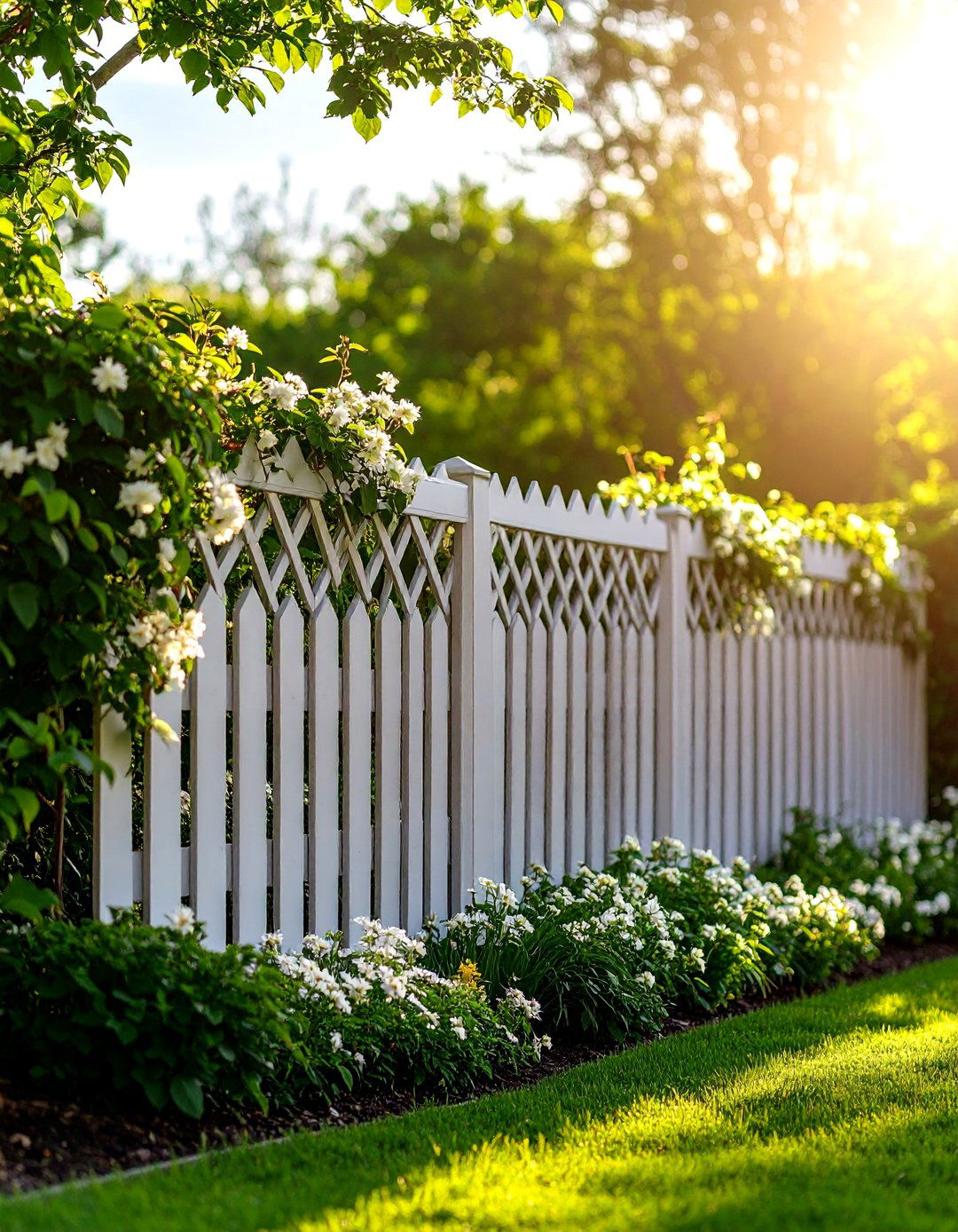 Lattice Topped Privacy Decorative Fence - 20 Decorative Fence Ideas