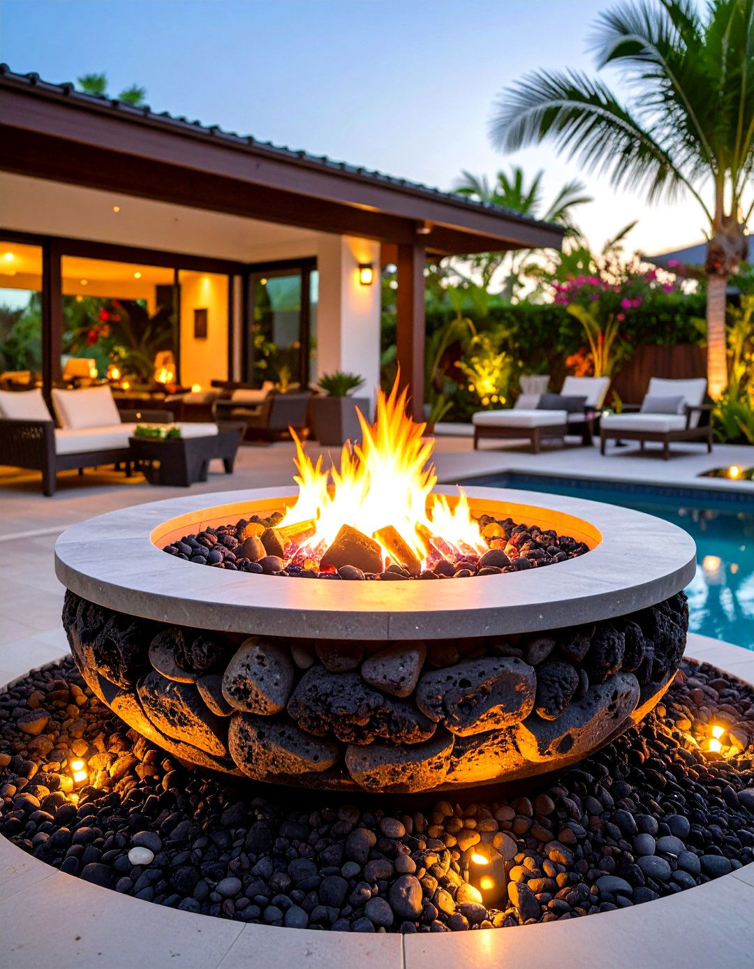 Lava Rock Fire Pit Gas Design - 20 Rock Fire Pit Ideas