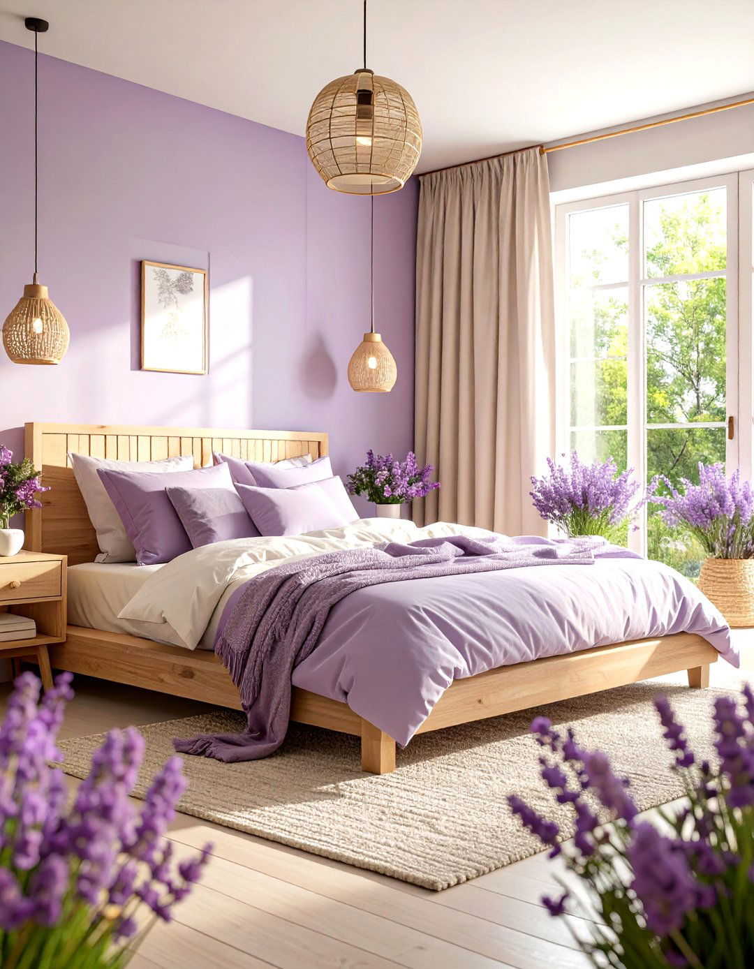 Lavender Scandinavian Purple Bedroom Sanctuary - 20 Purple Bedroom Ideas