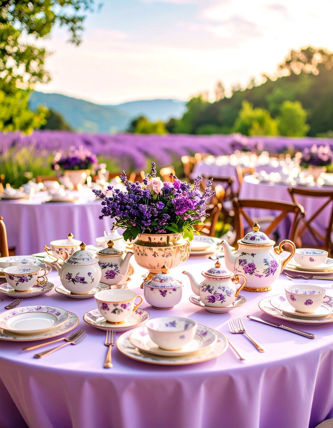 Lavender Wedding Tea Party Elegance - 20 Lavender Wedding Ideas