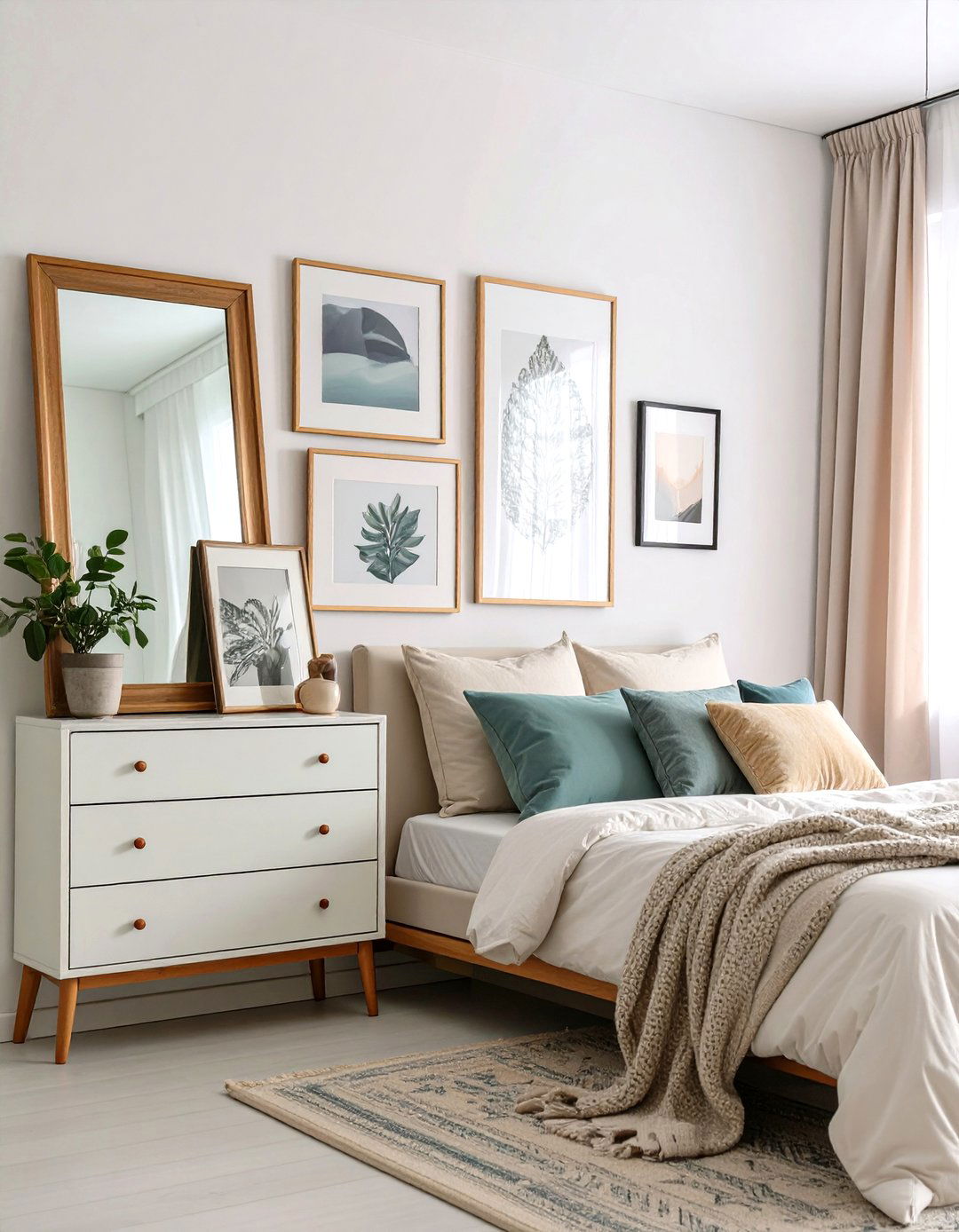Layer Art With the Mirror for Depth - 20 Dresser Decor Ideas