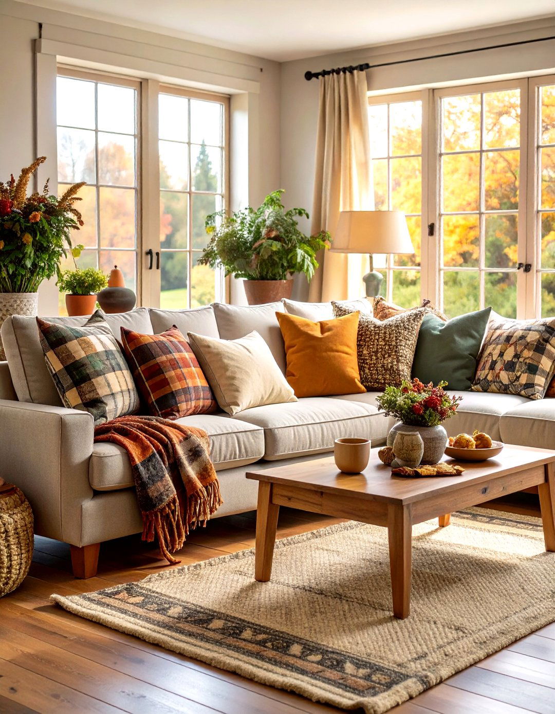 Layer Cozy Textiles for Ultimate Country Living Room Comfort - 20 Country Living Room Ideas