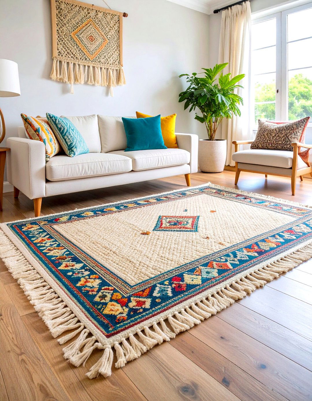 Layer In a Natural Fiber Rug for Instant Coastal Texture - 20 Beach House Living Room Ideas