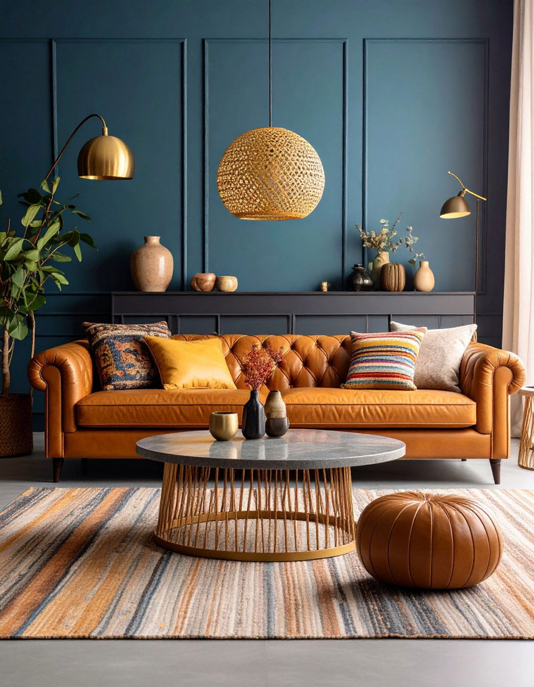 Layer Natural and Patinated Textures - 20 Formal Living Room Ideas