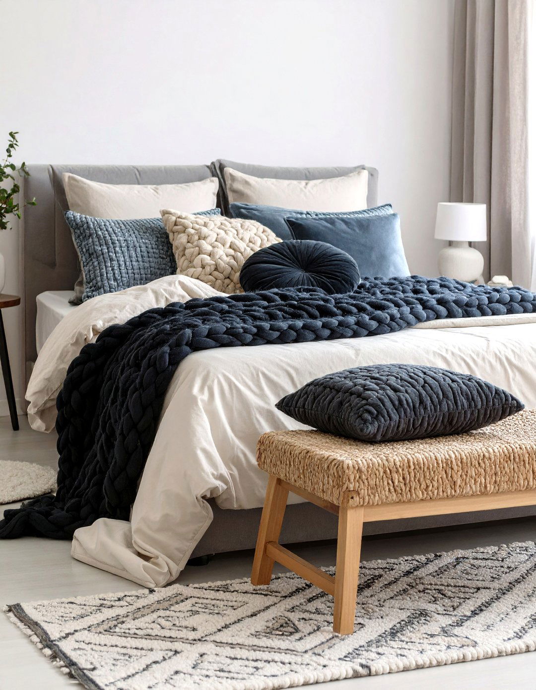 Layer Neutral Textures for Quiet Drama - 20 Cream and Black Bedroom Ideas