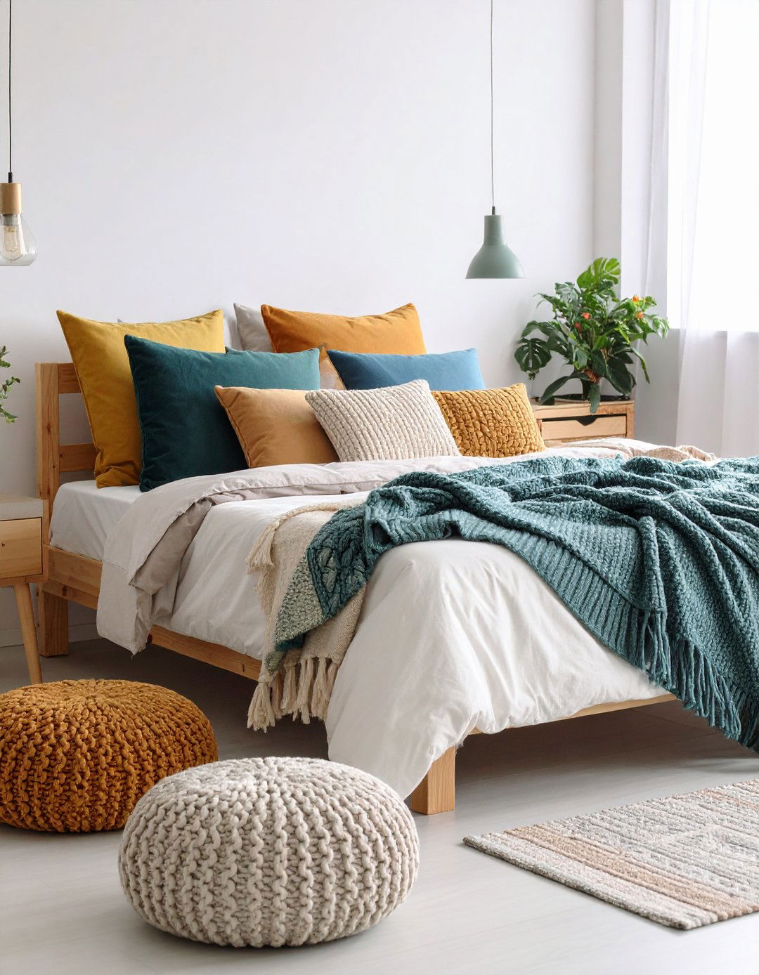 Layer Textiles for Coziness - 20 Scandinavian Bedroom Ideas