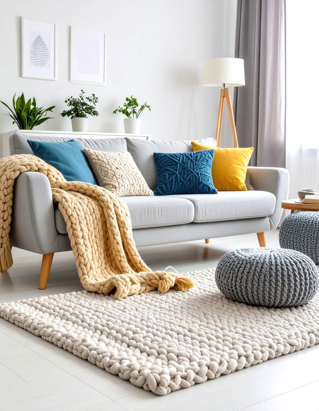 Layer Textures for Depth - 20 Scandinavian Living Room Ideas
