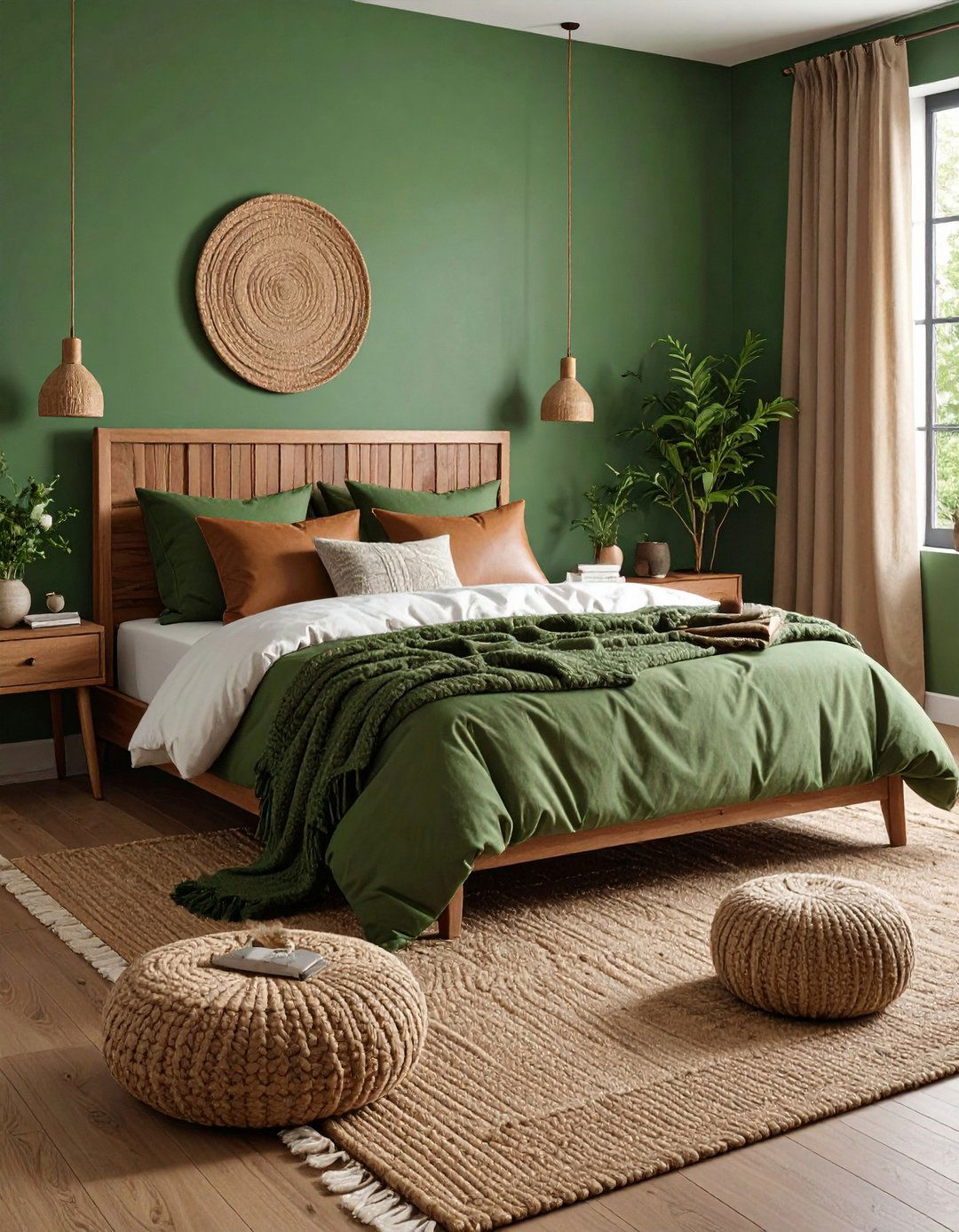 Layer Textures in a Forest Green Bedroom for Sensory Comfort - 20 Forest Green Bedroom Ideas