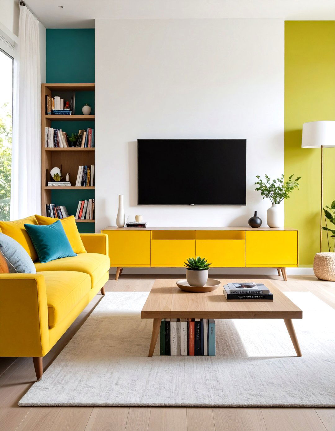 Layer with Decorative Books and Magazines - 20 Tv Console Decor Ideas