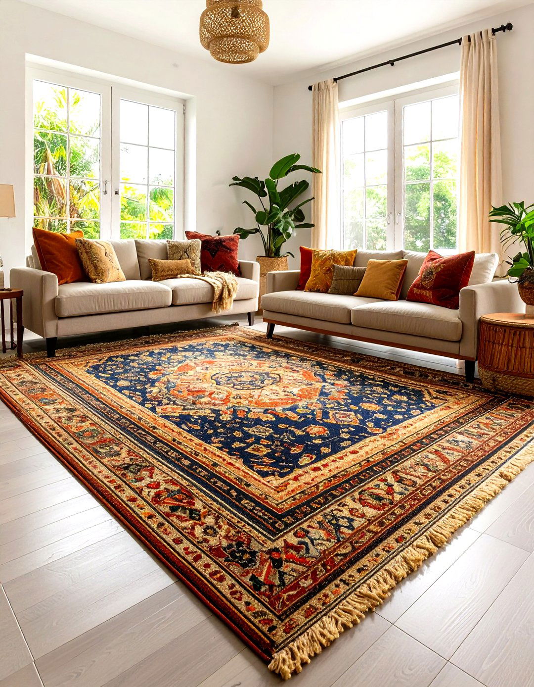 Layered Area Rug Combinations for Autumn Warmth - 20 Fall Living Room Ideas
