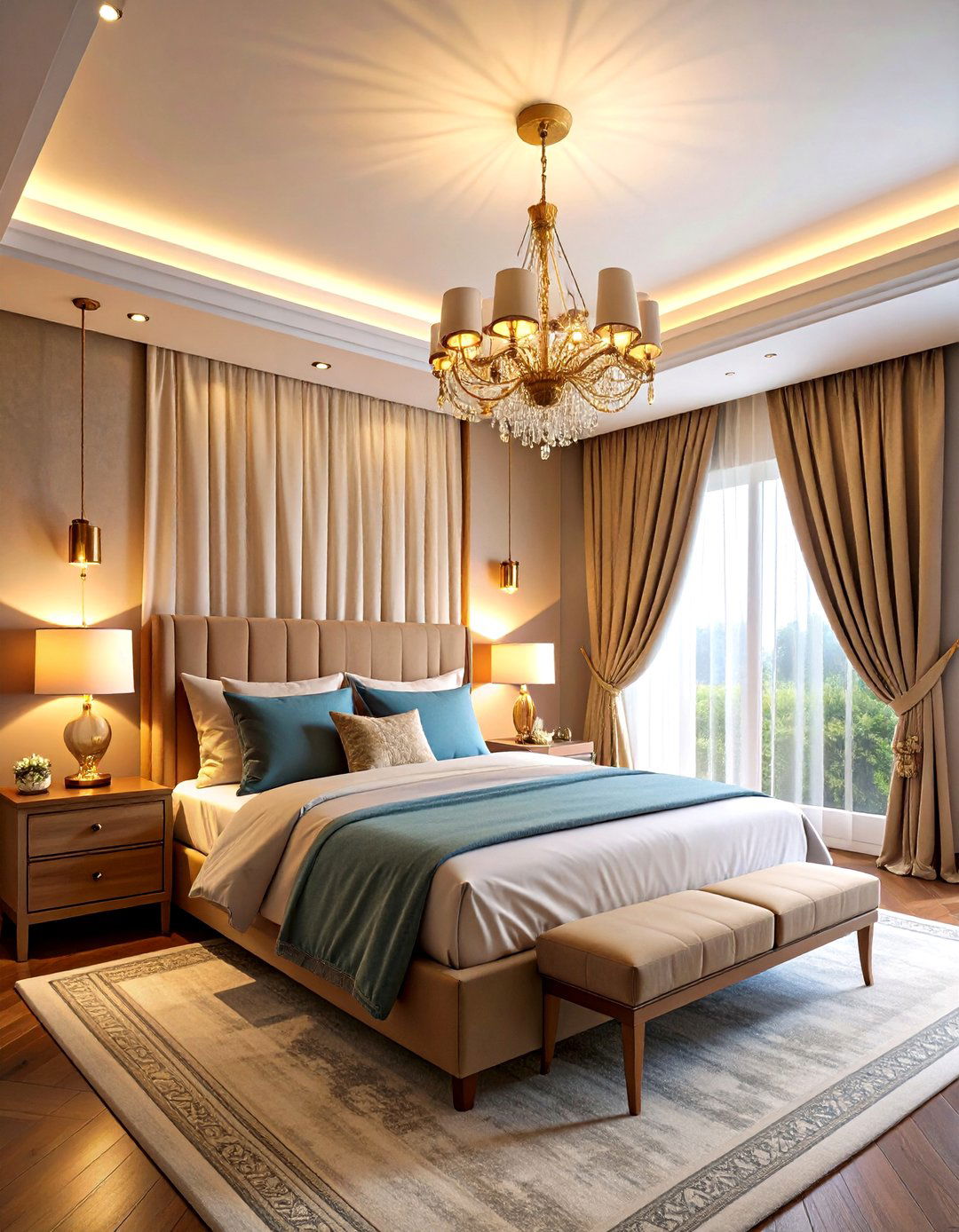 Layered Bedroom Lighting for Balanced Ambience - 20 Bedroom Lighting Ideas