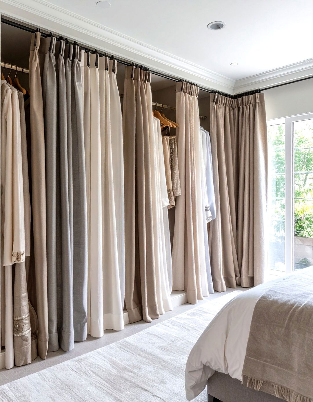 Layered Closet Curtain Depth and Interest - 20 closet curtain ideas