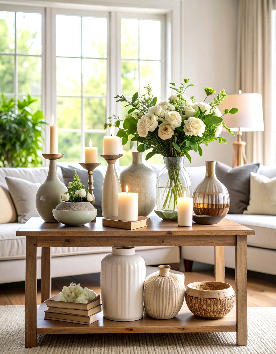 Layered Console Table with Mixed Height Arrangements - 20 Console Table Decor Ideas