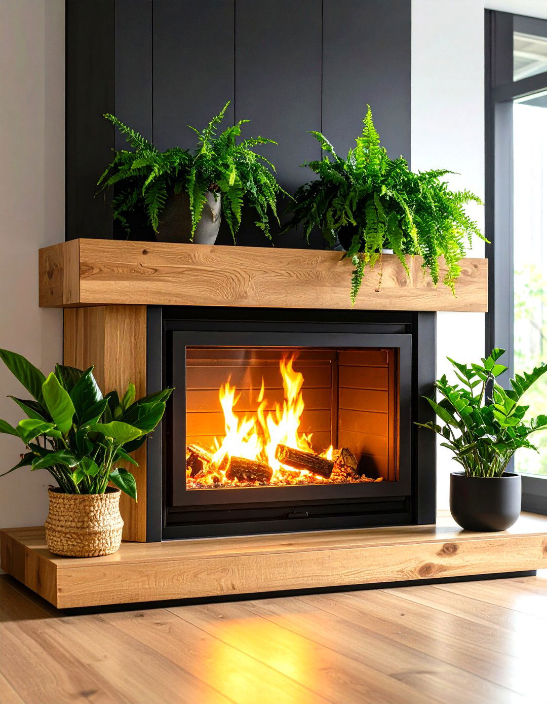 Layered Gallery Frames on the Fireplace Mantel - 20 Fireplace Decor Ideas
