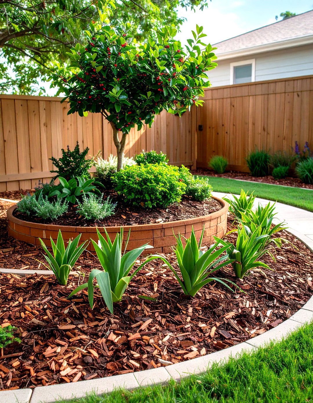 Layered Height Flower Bed Along the Foundation - 20 Front Yard Texas Flower Bed Ideas