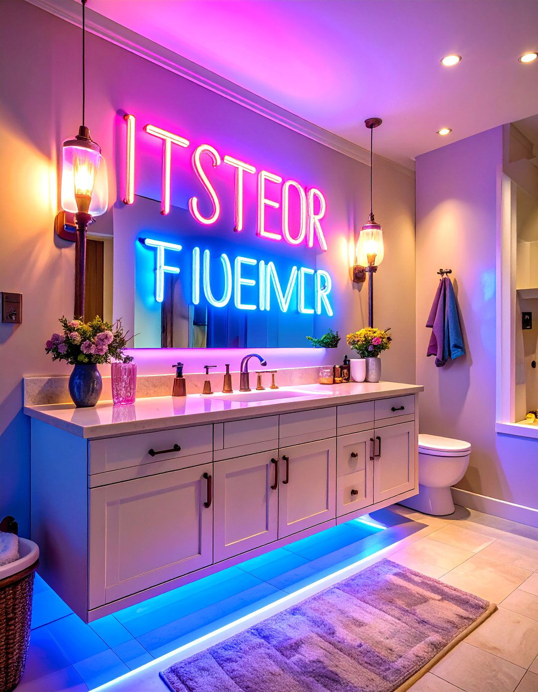 Layered LED Lighting - 20 Teen Bathroom Ideas