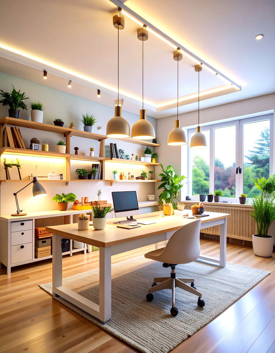 Layered LED Task Lighting for Craft Precision - 20 Craft Room Ideas