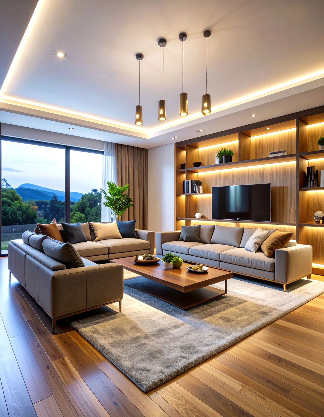 Layered Lighting Living Room Furniture Integration - 20 Living Room Furniture Ideas