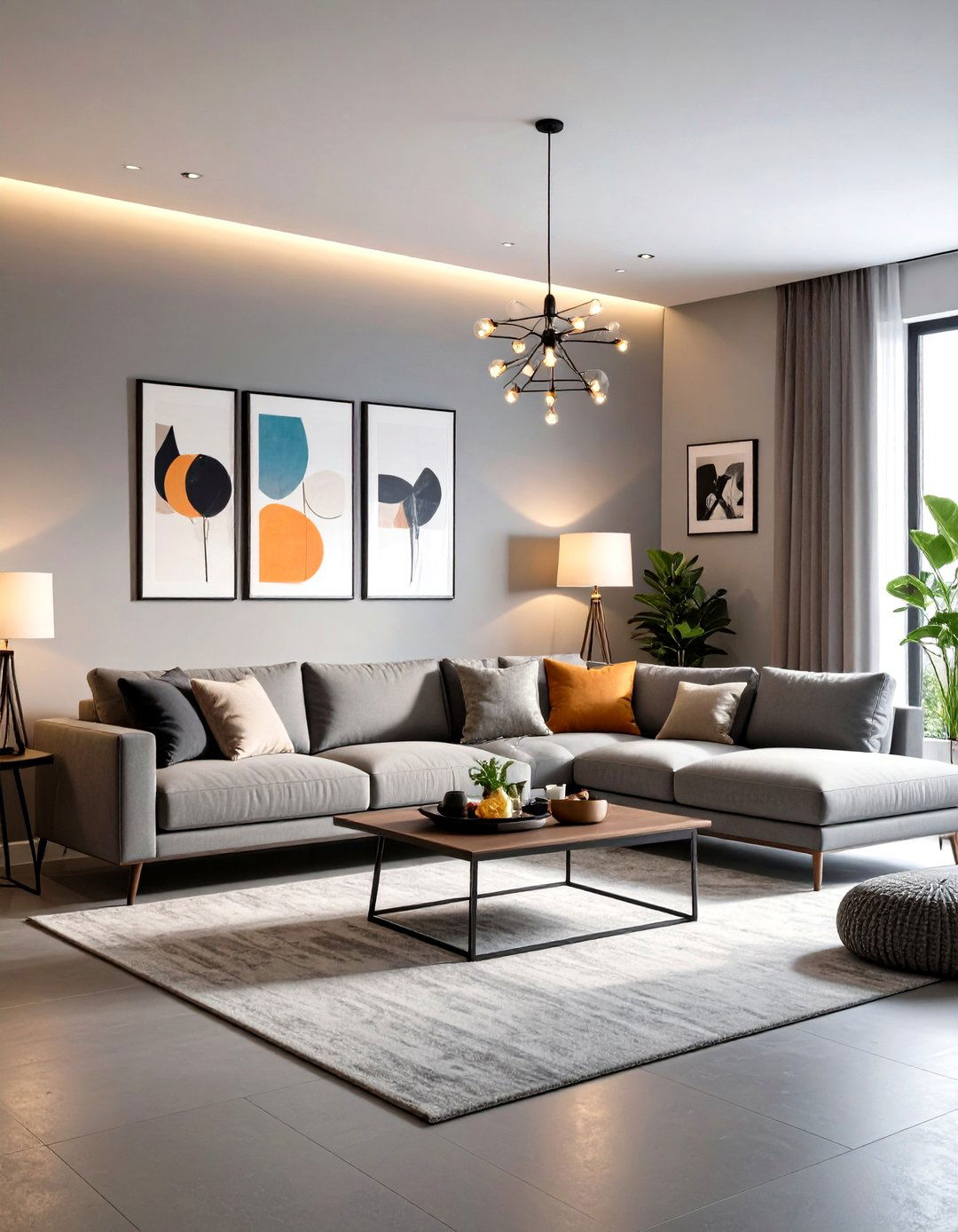 Layered Lighting for Functional Flair - 20 Grey Living Room With Dark Wood Floors