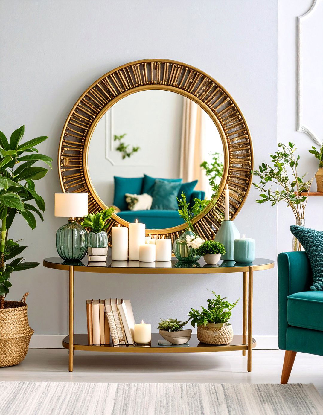 Layered Living Room Mirror Textural Depth - 20 Living Room Mirror Ideas