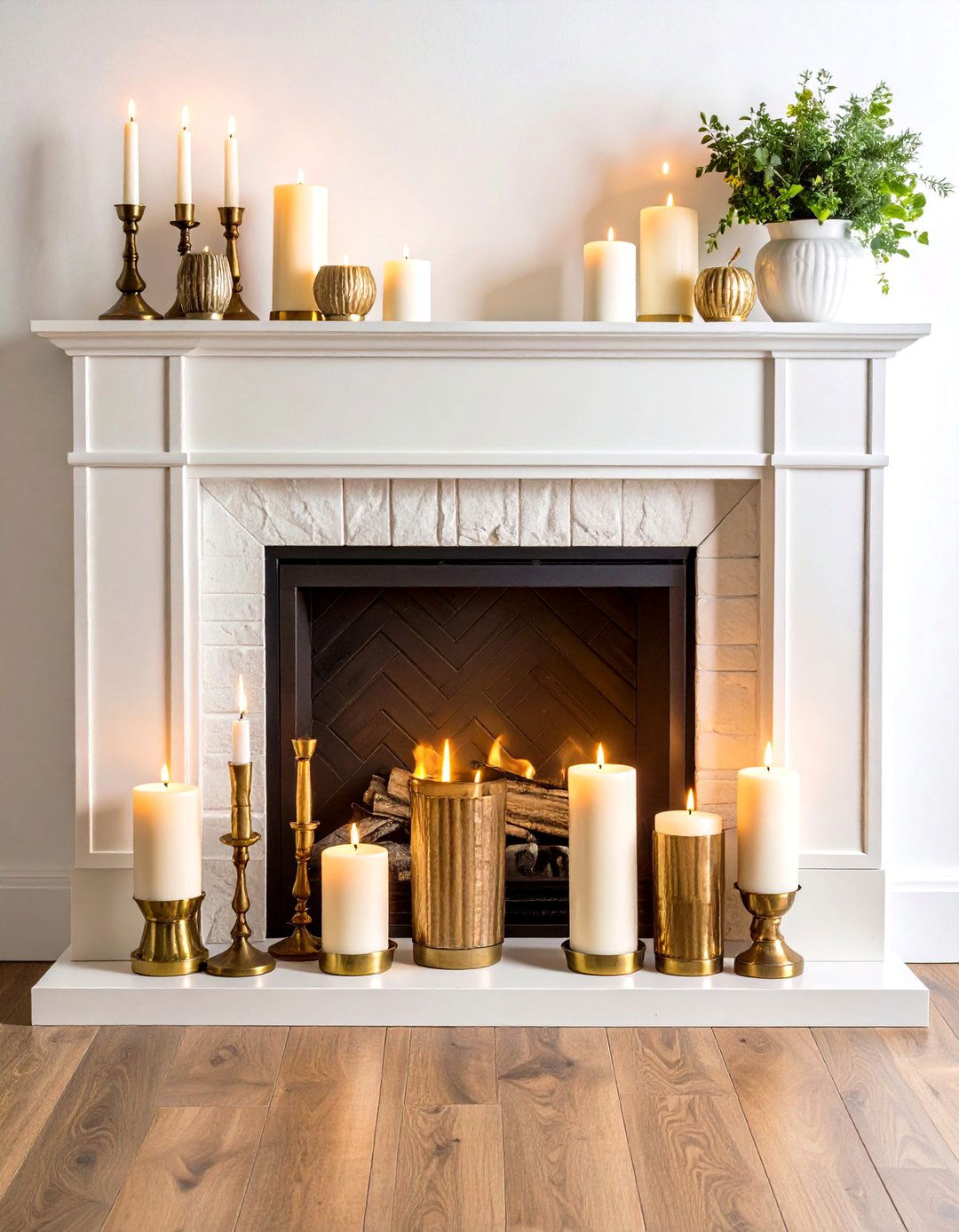 Layered Mantel Candles for Dynamic Height - 20 Decorating With Candles