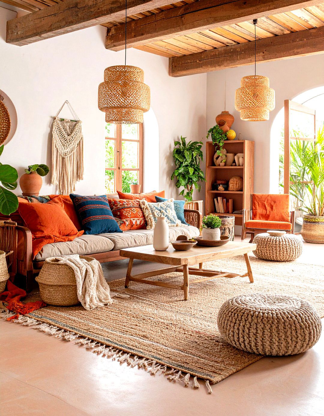 Layered Natural Materials Terracotta Living Room - 20 terracotta living room ideas
