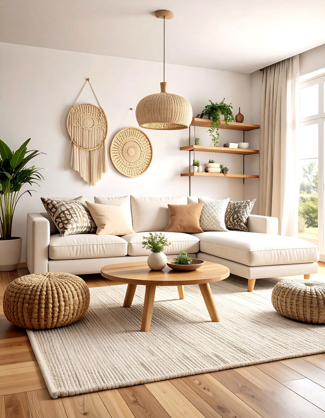 Layered Neutral Joanna Gaines Living Room with Texture Variation - 20 Joanna Gaines Living Room Ideas