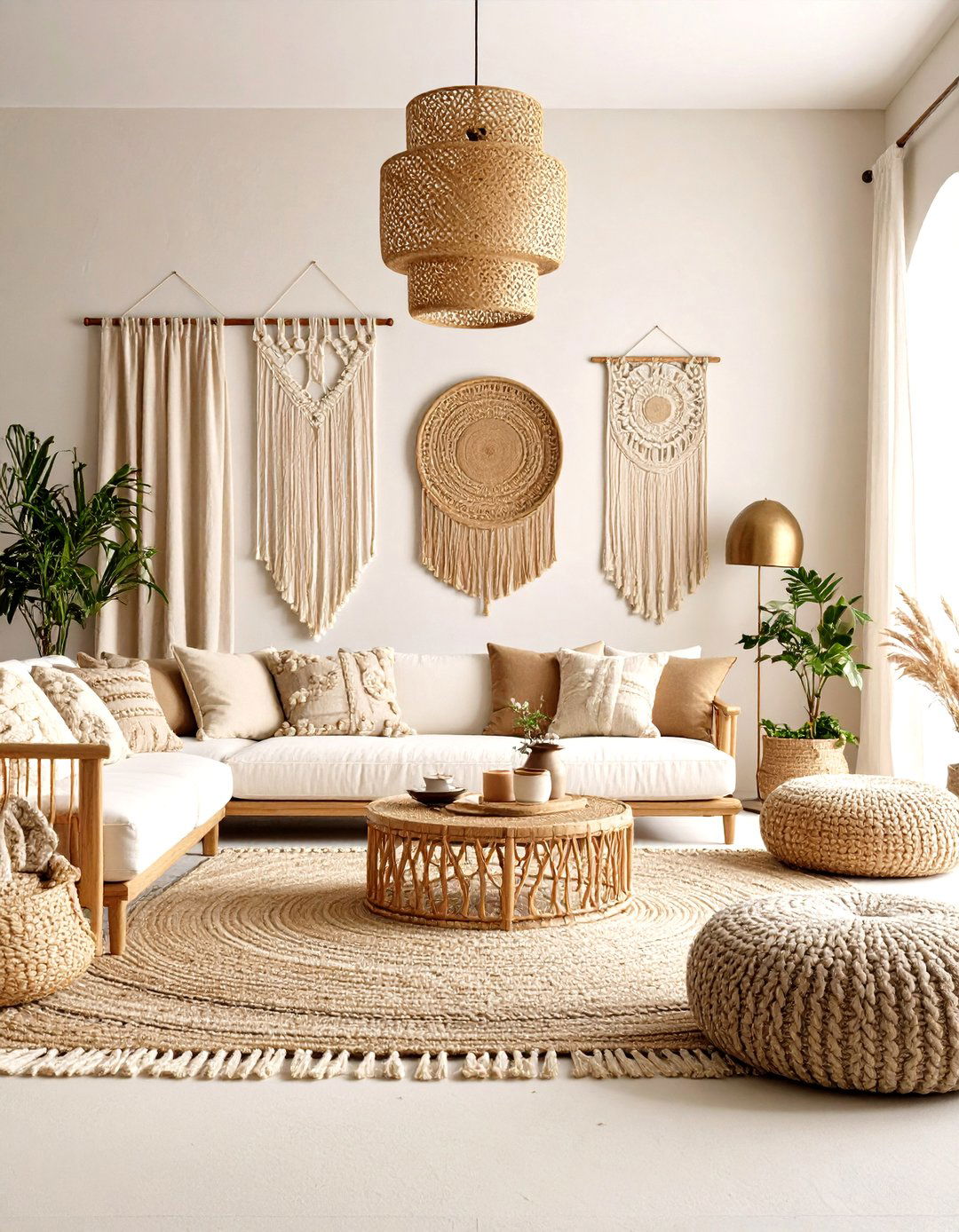 Layered Neutrals on Egyptian Cotton Walls - 20 Dulux Egyptian Cotton Living Room Ideas