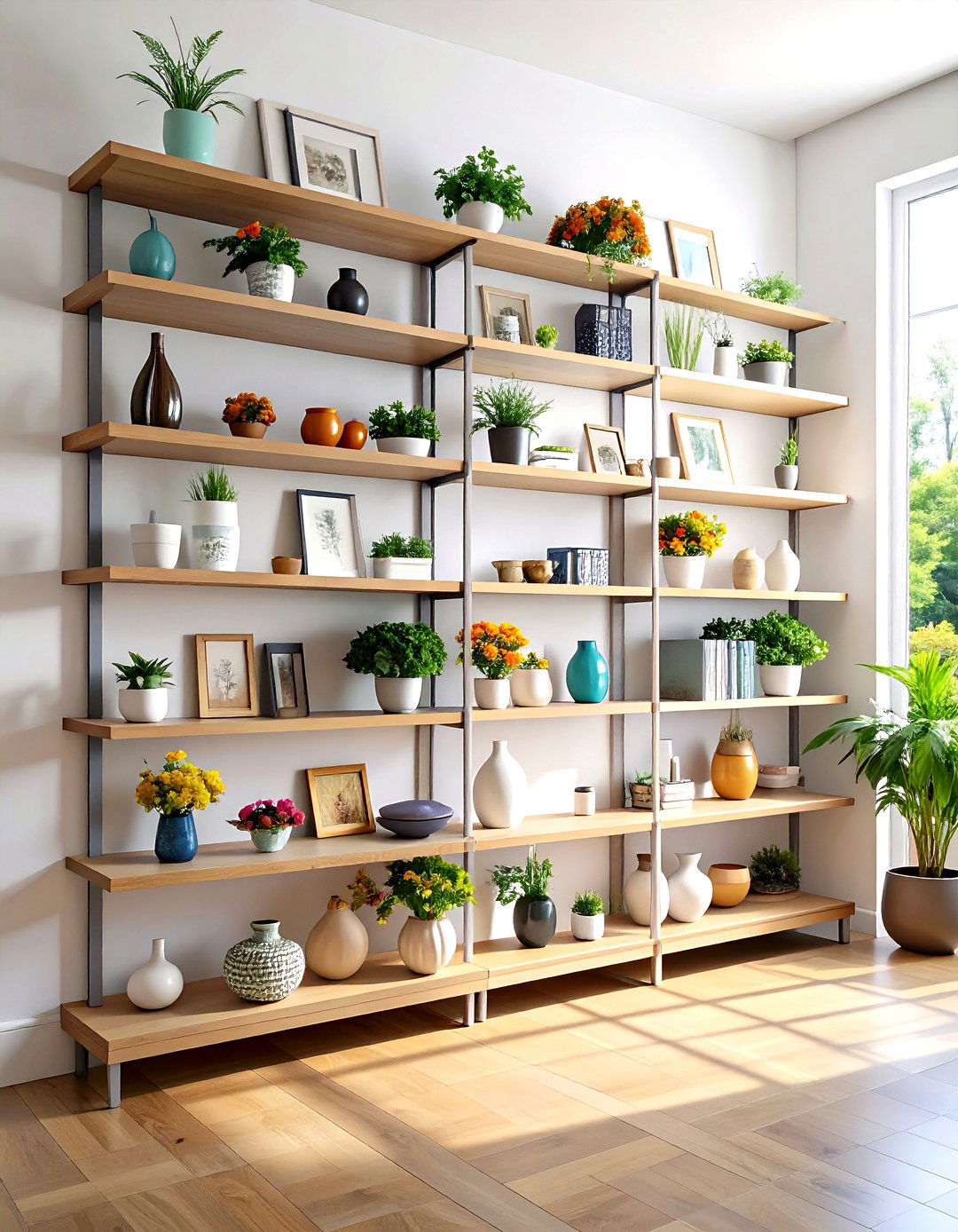 Layered Picture Ledge Wall Decor Adds Versatility - 20 High Ceiling Tall Wall Decor Ideas