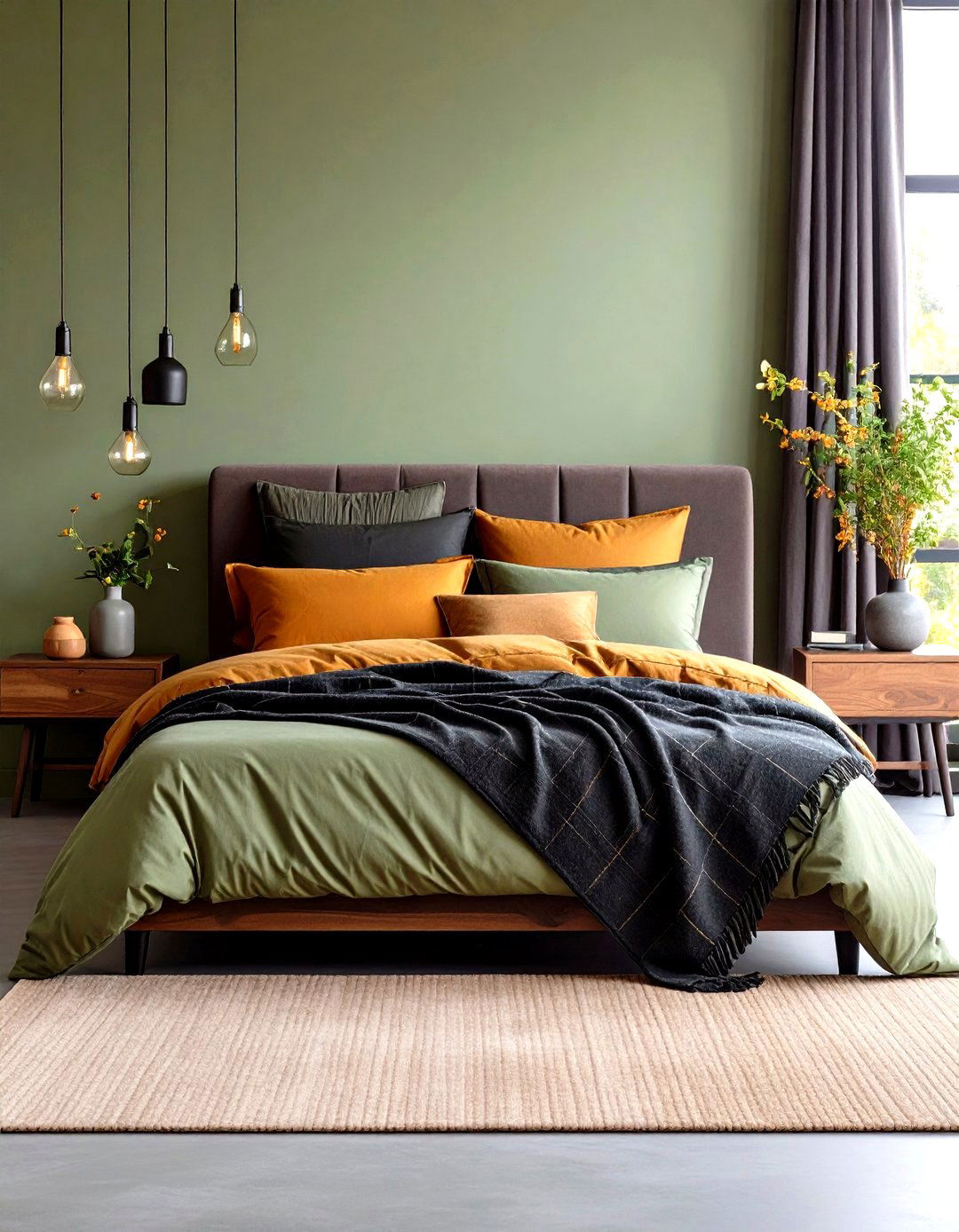 Layered Plaid Linen and Flannel Bedding - 20 Forest Themed Bedroom Ideas
