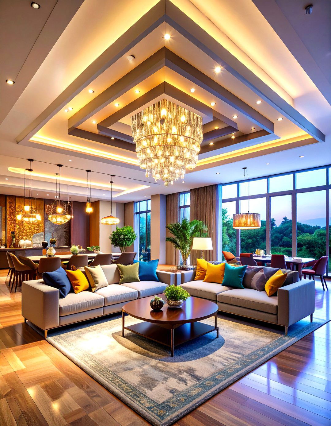 Layered Pop Ceiling Design with Multiple Levels - 20 Pop Ceiling Design Ideas