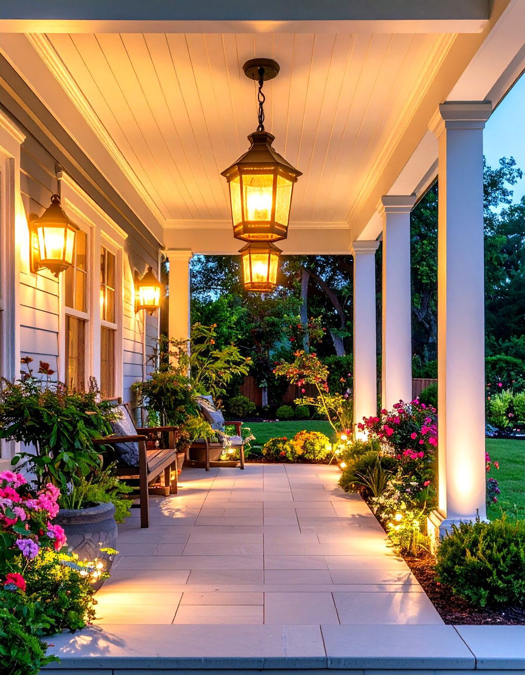 Layered Porch Lighting Plan for Depth - 20 Front Porch Lighting Ideas