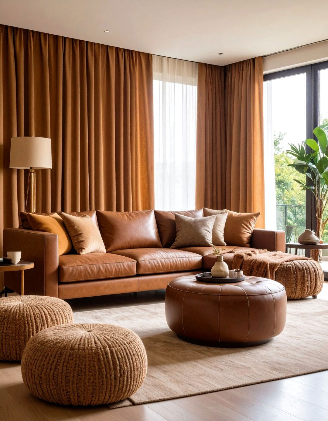 Layered Shades of Brown - 20 Dark Brown Couch Living Room Ideas