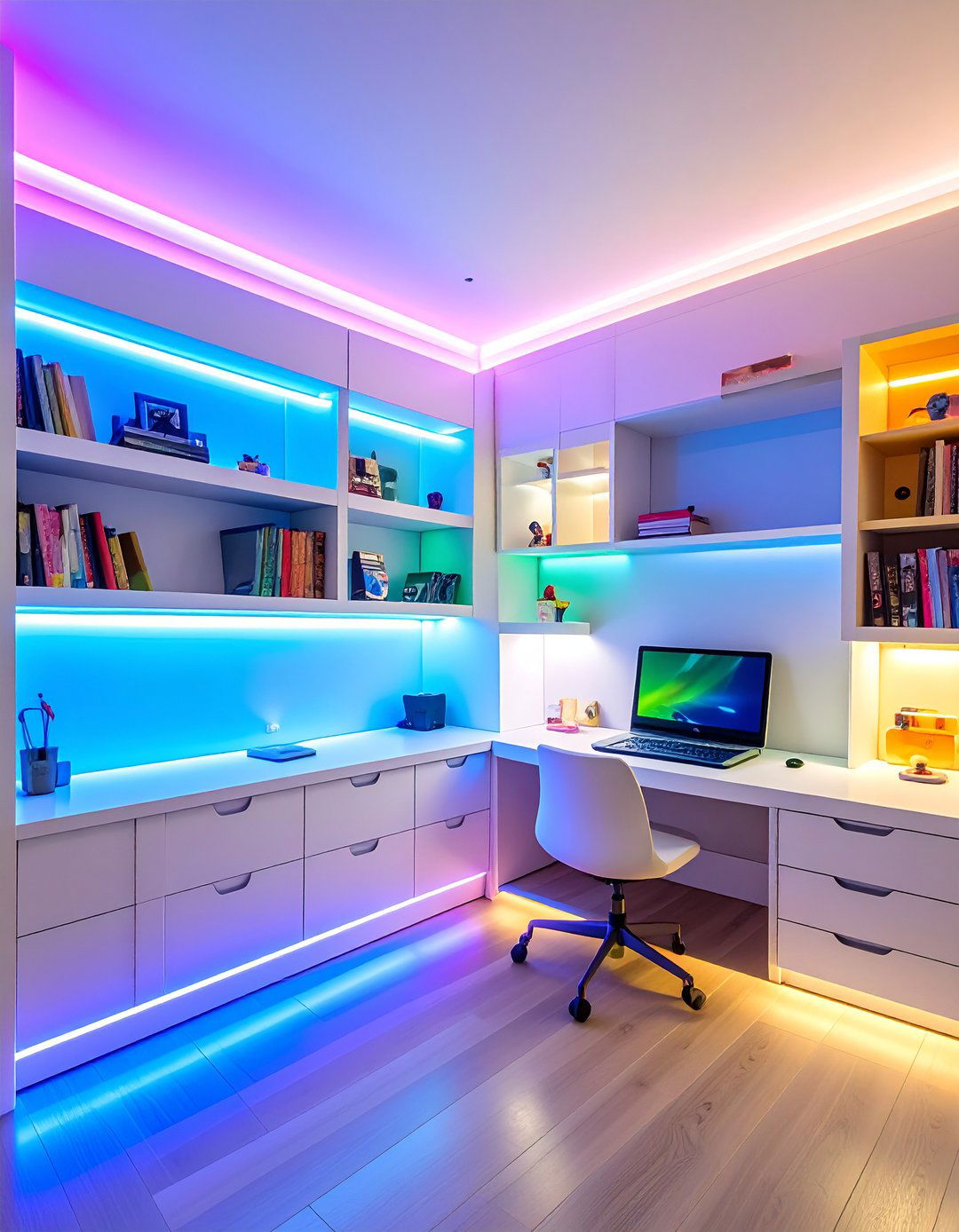 Layered Smart Lighting - 20 Girl Room Ideas for 10-year-olds