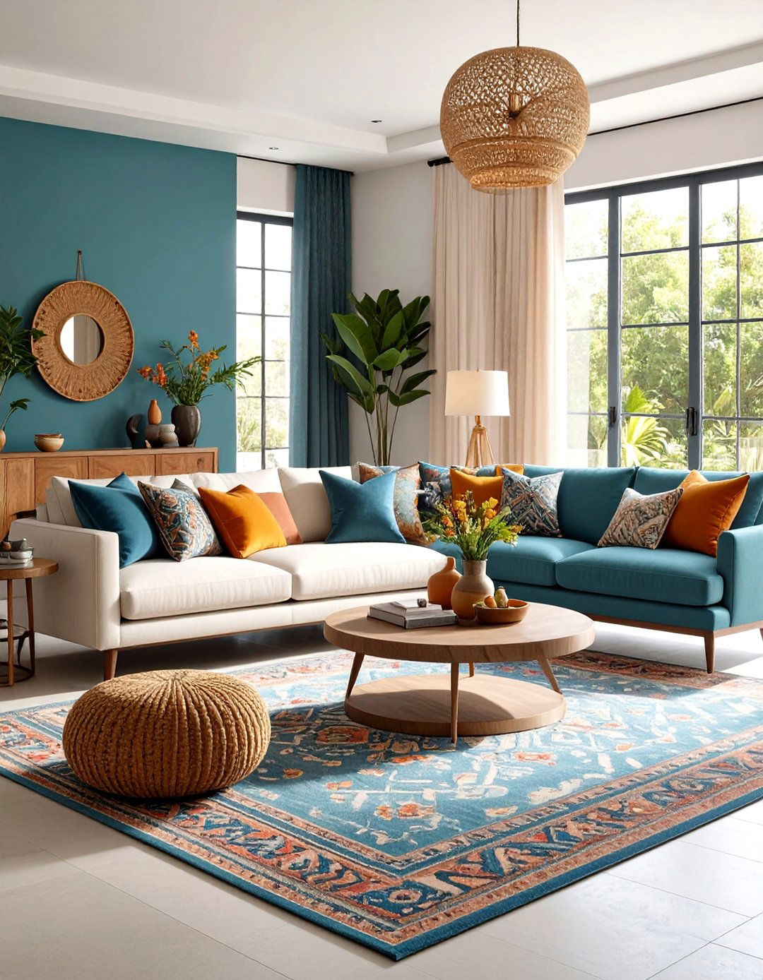 Layered Textiles Mediterranean Living Room with Rich Fabric Combinations - 20 Mediterranean Living Room Ideas