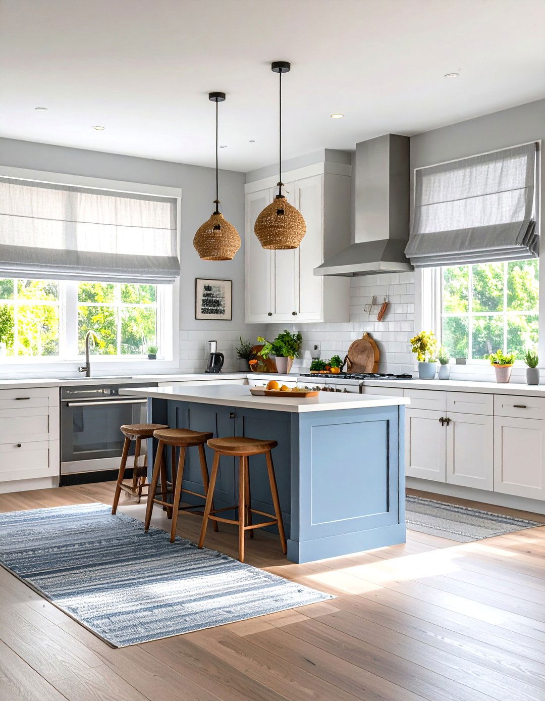 Layered Textiles for Acoustic Comfort - 20 Grey and White Kitchen Ideas