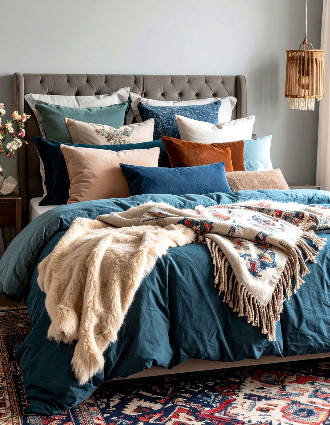 Layered Textiles for Grunge Room Decor - 20 Grunge Aesthetic Room Decor Ideas