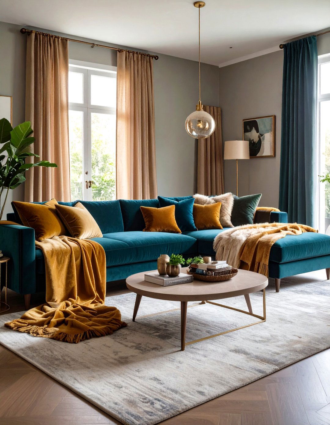 Layered Textiles for Touchable Luxury - 20 Glam Living Room Ideas