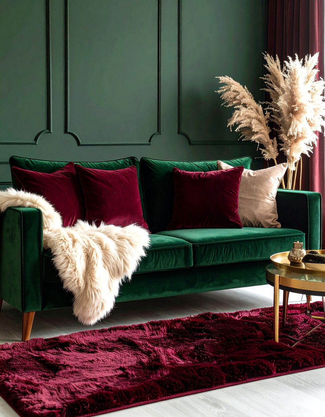 Layered Velvet Textures in Fall Living Room Design - 20 Fall Living Room Ideas