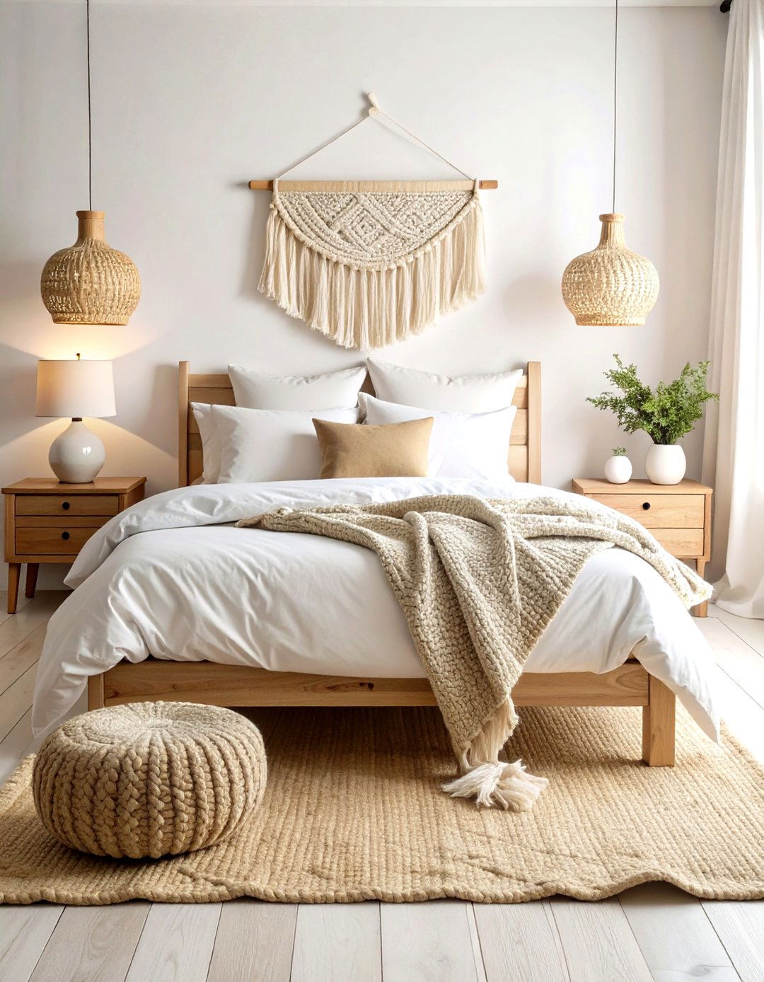 Layered White and Cream Bedroom Textures - 20 White and Cream Bedroom Ideas