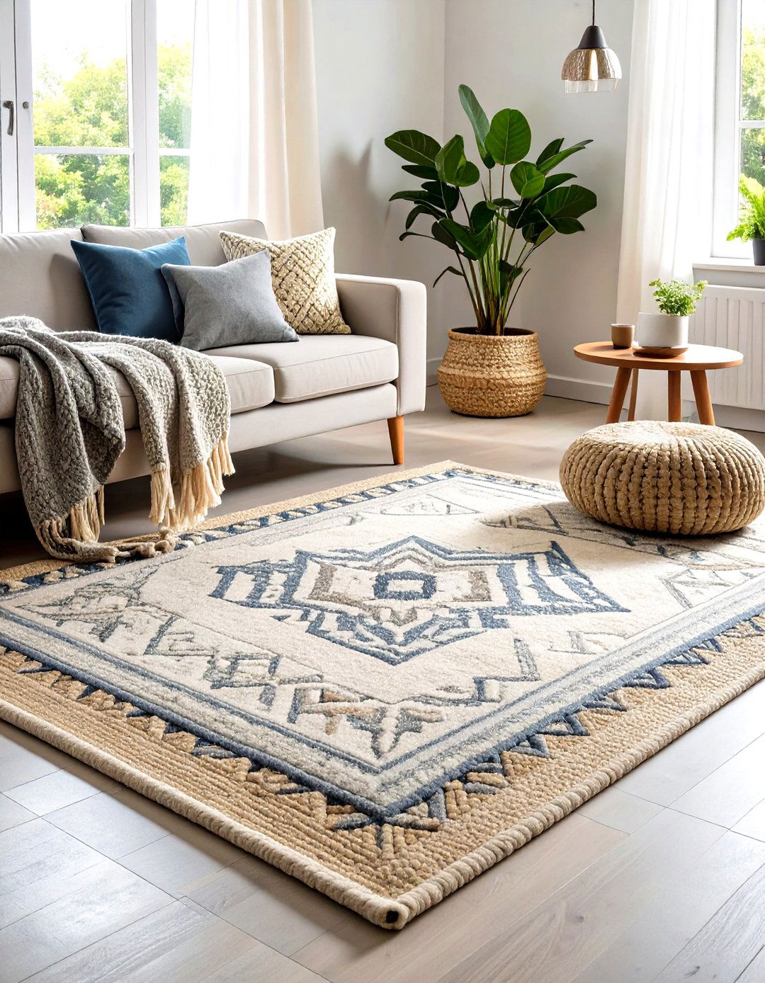 Layering Greige Rugs for Depth - 20 Greige Interior Design Ideas